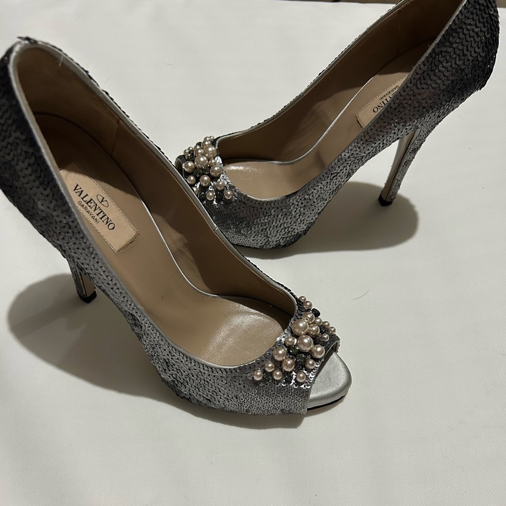 Valentino garavani sequin peep to pumps - Picture 12 of 16